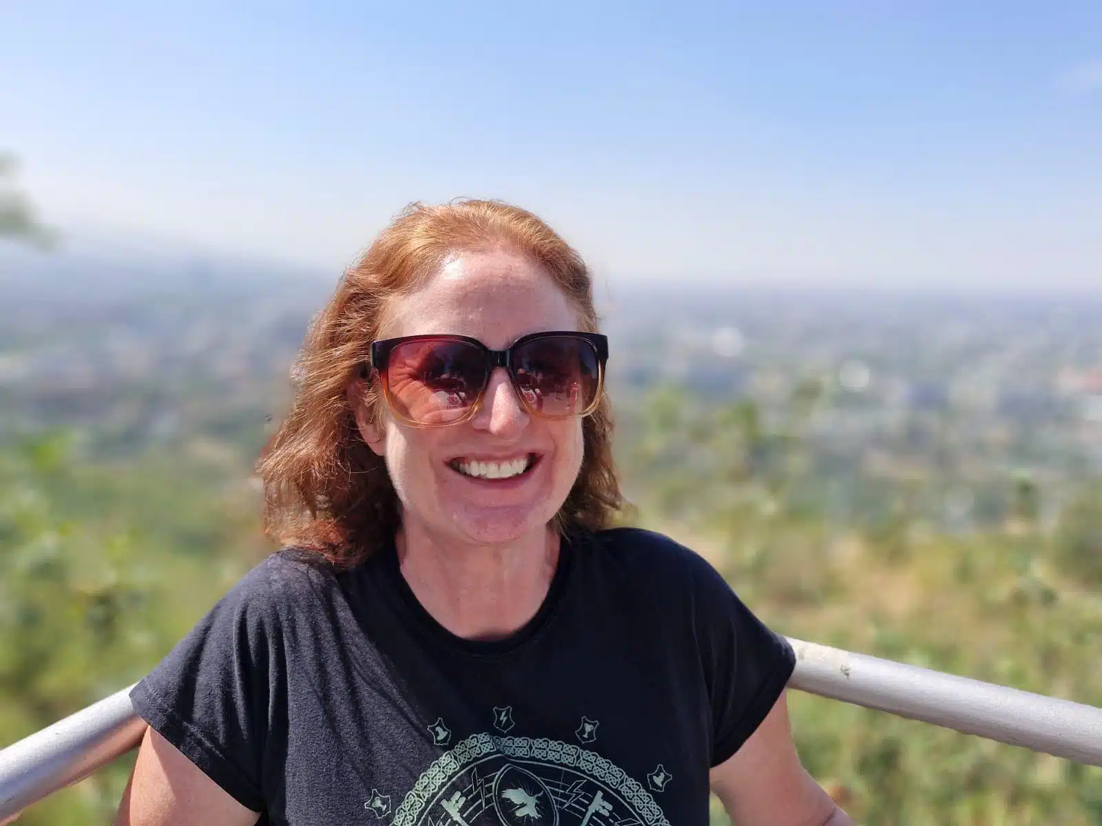 Woman in front of view